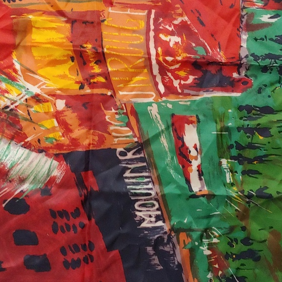 BRIGHT SQUARE SCARF WITH ABSTRACT THEATRE THEME - Picture 2 of 5